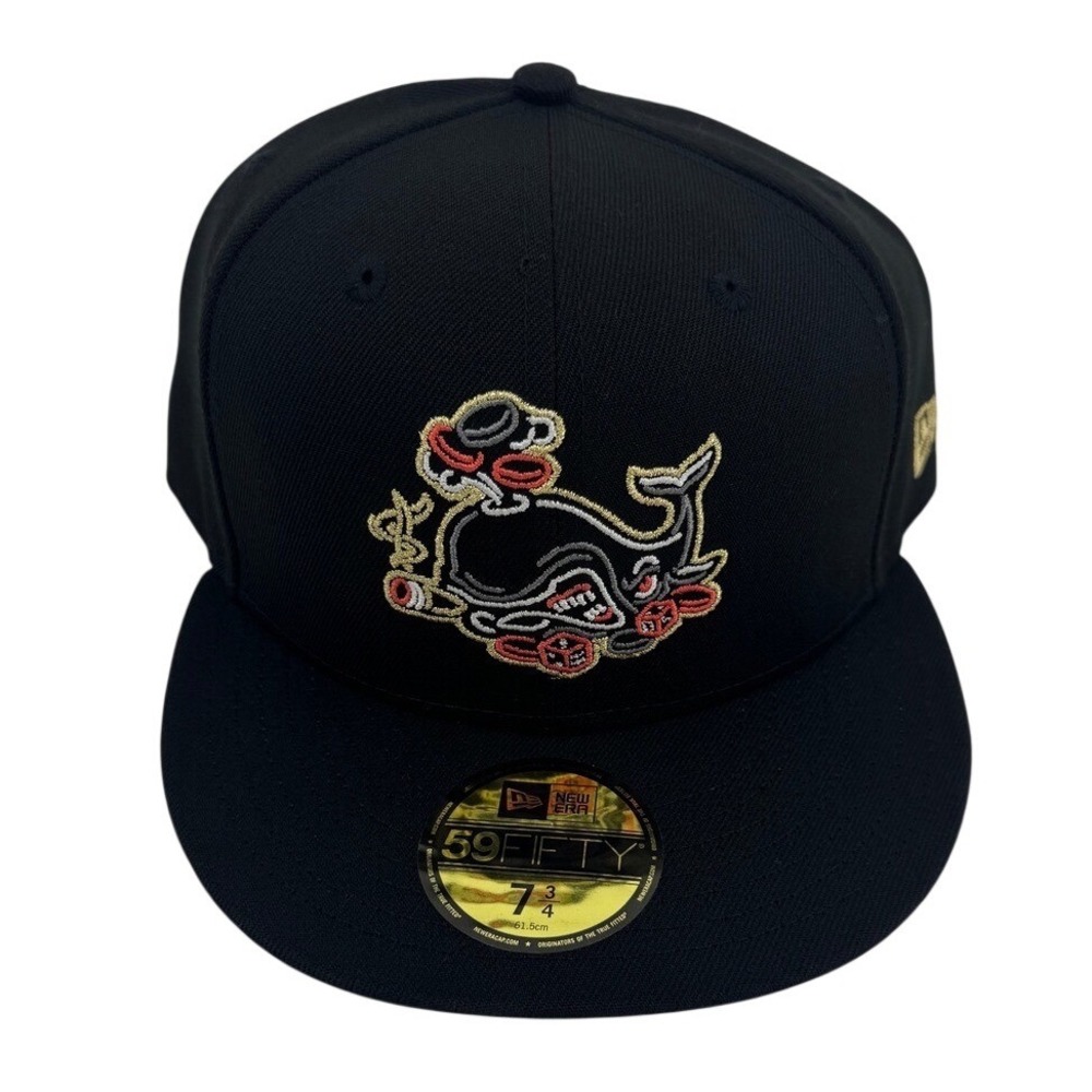 New Era 59FIFTY Neon Vegas Whales Hat Black Red‎ Bottom Fitted 7 3/4 70688245